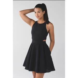 Brand New Lululemon Athletica Women's 8 Black Away Mini Tennis Dress Athletic